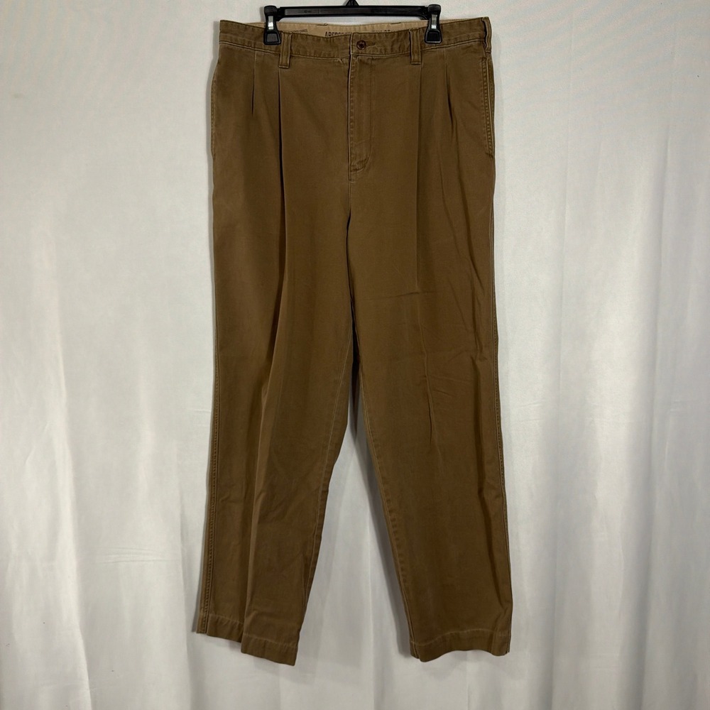 Y2K Abercrombie & Fitch Chinos Weathered Pleated W36 L34 Brown Mens Pants
